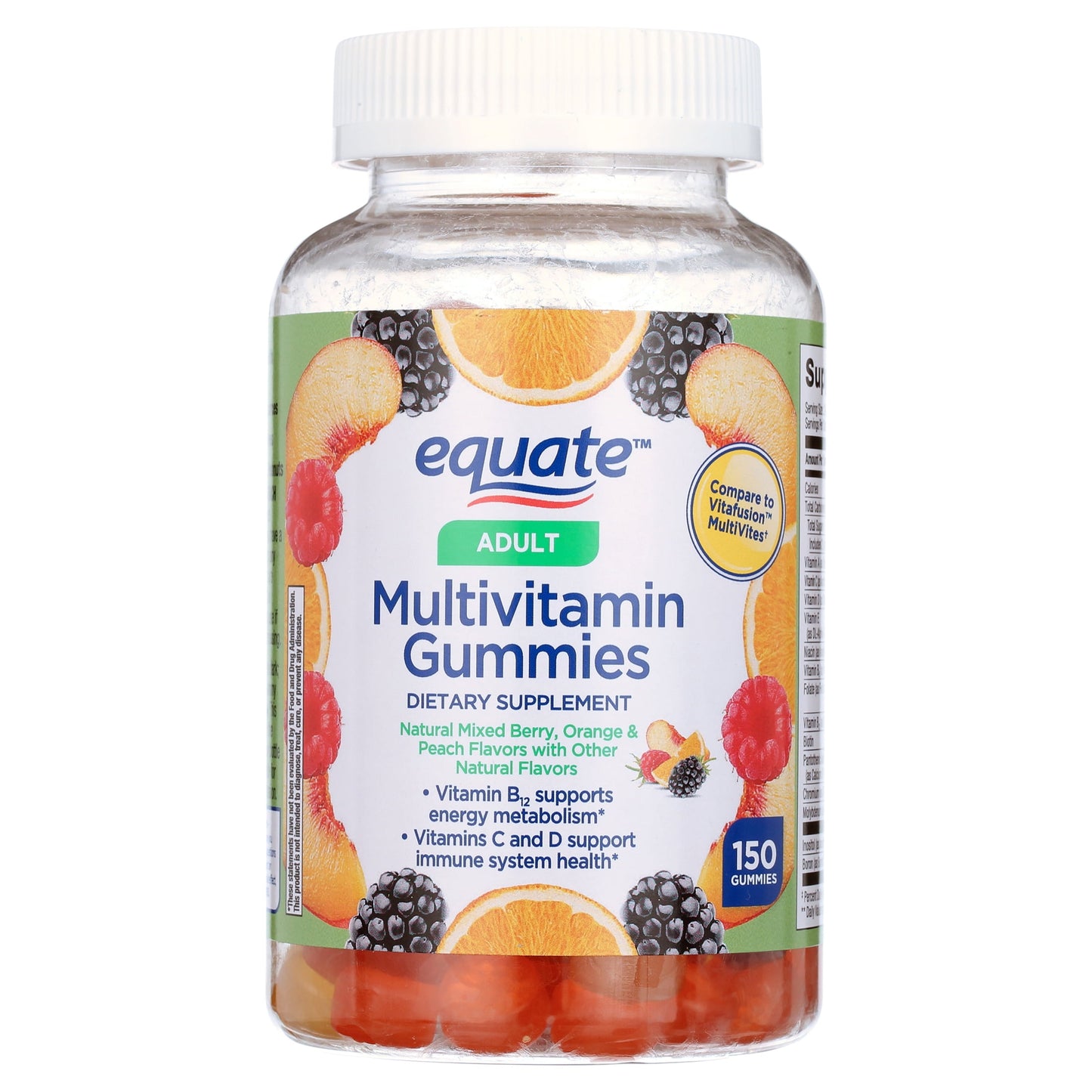 Multivitamin Gummies for Immune Support, Mixed Berry Orange and Peach, 150 Count