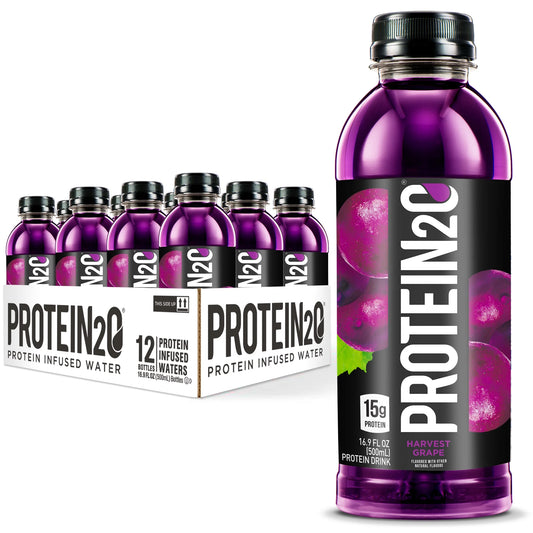 15G Whey Protein Infused Water, Harvest Grape, 16.9 Oz Bottle (Pack of 12)