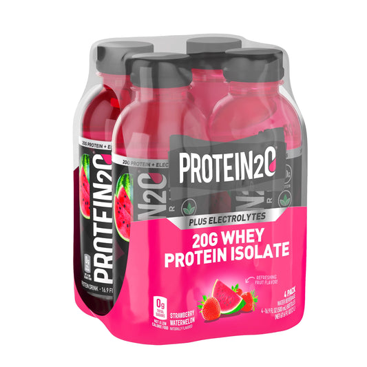 20G Whey Protein Infused Water plus Electrolytes, Strawberry Watermelon, 16.9 Fl Oz (Pk of 4)