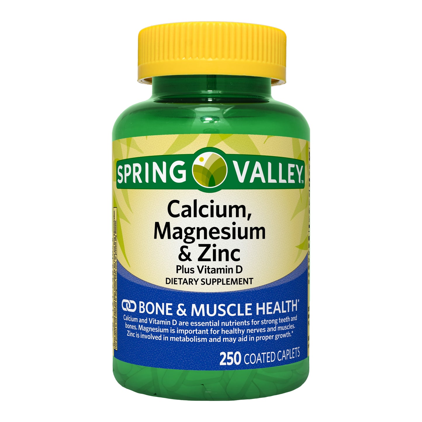 Calcium, Magnesium & Zinc plus Vitamin D3 Coated Caplets, 250 Count