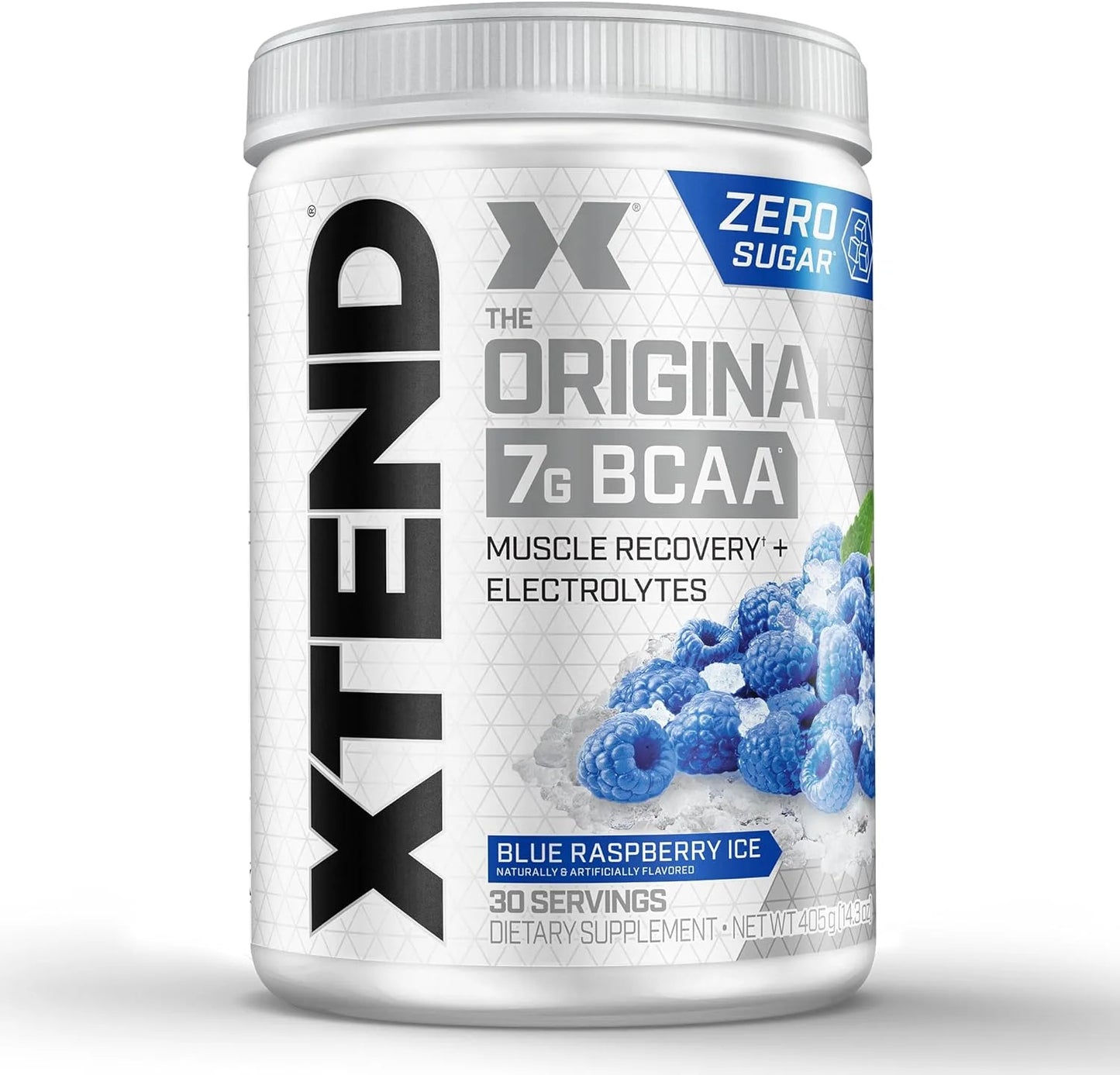 Original BCAA Powder Blue Raspberry Ice, Sugar Free Post Workout Muscle Recovery Drink, 7G Bcaas, 30 Servings (Unisex)