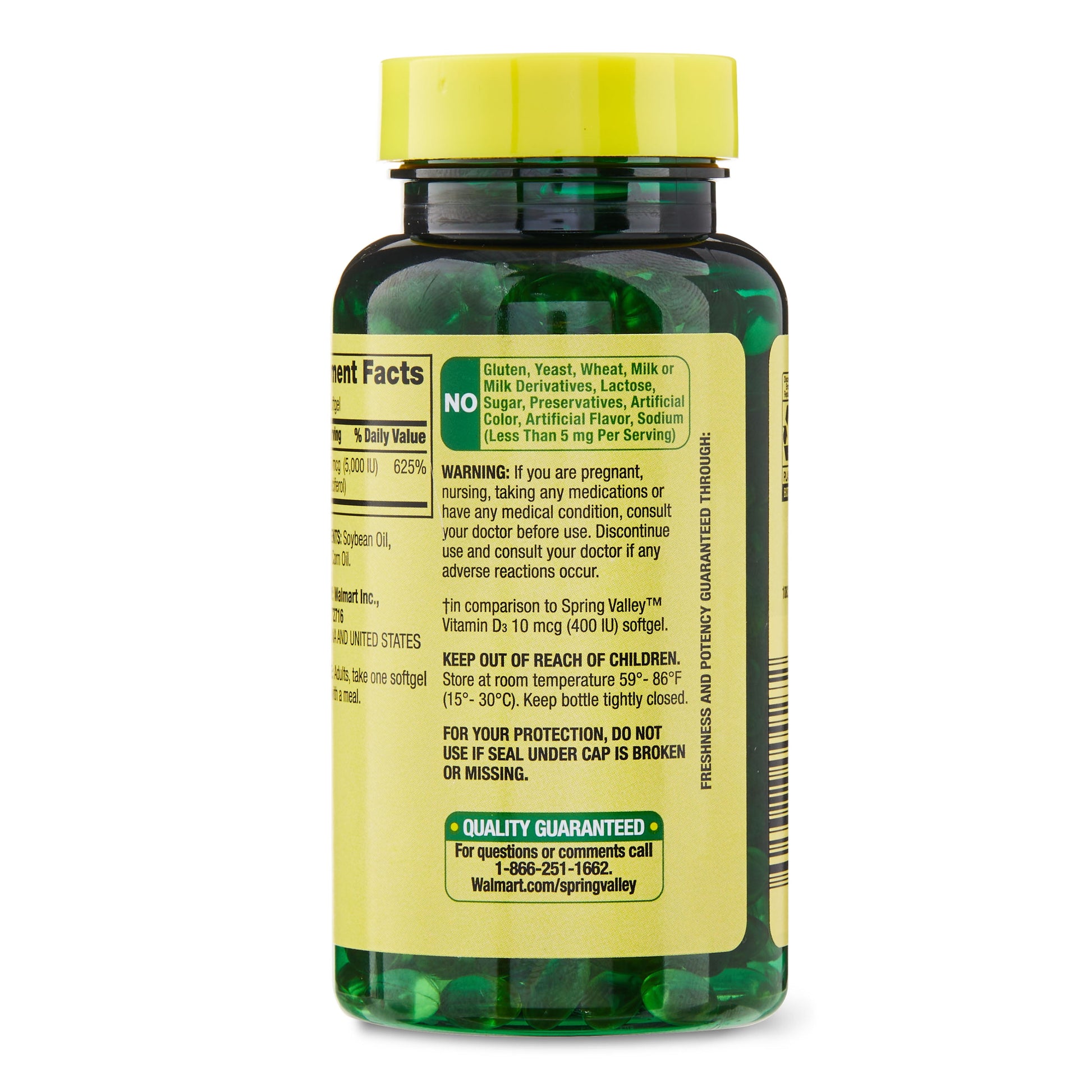 Vitamin D3 Softgels, 125 Mcg per Softgel, 5,000 IU, 250 Count