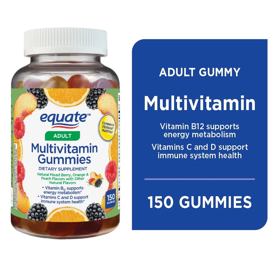 Multivitamin Gummies for Immune Support, Mixed Berry Orange and Peach, 150 Count