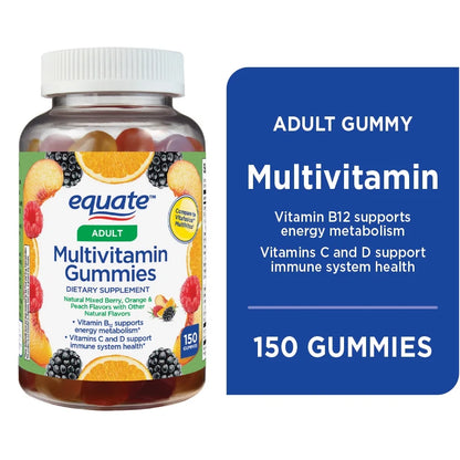 Multivitamin Gummies for Immune Support, Mixed Berry Orange and Peach, 150 Count